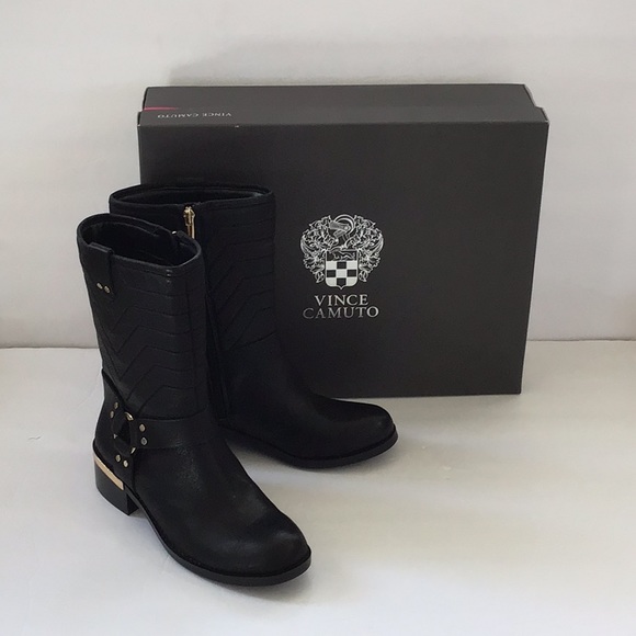 Vince Camuto Black Wadima Leather Boots 